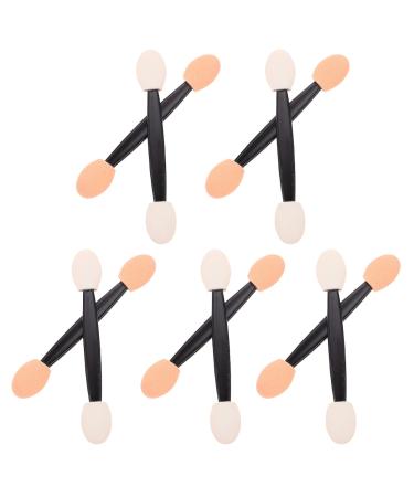 MUSISALY 100pcs Double Ended Eyeshadow Brush Makeup Brush Tipped Oval Makeup Tool Eye Makeup Applicator Cosmetic Tool Sponge Eyeshadow Stick Latex Sponge Sponge Brush 6.5x1.3cm Black