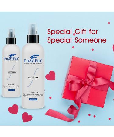 FRAGFRE Hair Detangler Spray 8 oz - Leave-in Conditioner for Sensitive Scalp - Heat Protectant & Styling Spray - Fragrance-Free, Paraben-Free - Gluten-Free, Vegan, Cruelty-Free - 8 Fl Oz - Buy Online on SooperMarket.com