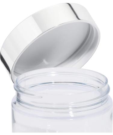 6 Pack Clear PET Plastic Low Profile Jar 6 oz with Silver Metal Lid - Ideal for Cosmetics Crafts & Storage - Buy Online on SooperMarket.com