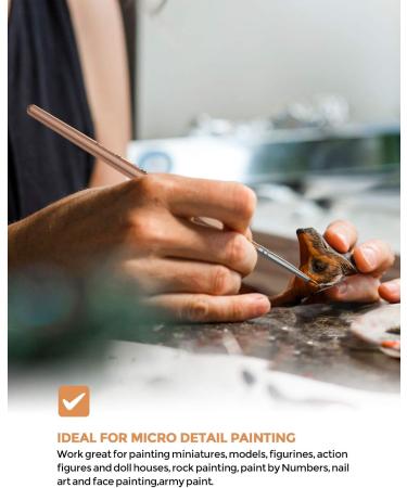 Nicpro Detail Paint Brushes 5 PCS Extra Fine Tip 000 - Professional Miniature Painting Set for Watercolor, Oil, Acrylic - Rose Gold - Buy Online on SooperMarket.com