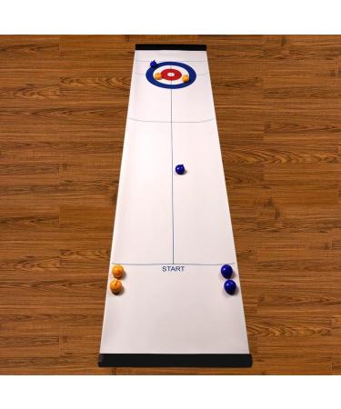 Tabletop Curling & Shuffleboard Game Set - Fun Family Board Game with 8 Rollers, Perfect Gift for Kids & Adults, Travel-Friendly Compact Storage - Buy Online on SooperMarket.com