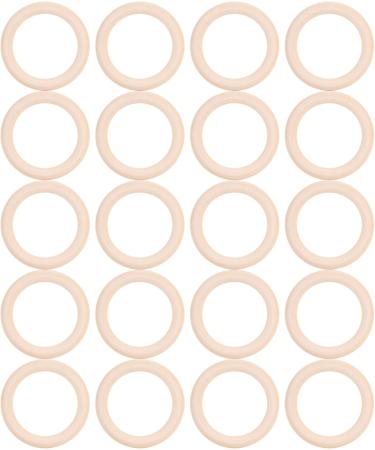 20 Pcs Baby Wooden Rings - Natural 65mm Tinkering Circles for DIY Crafts & Art | Unfinished Wood Rings for Childhood Projects - Buy Online on SooperMarket.com