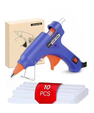 ZFYOUNG Mini Hot Glue Gun 10pcs Glue Stick Hot Glue Gun Set For Quick Repair Artist DIY Art Home 20w Blue