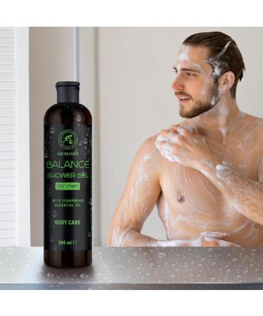Shower Gel Balance 500ml - Shower Gel for Men with Cedarwood Essential Oil - Body Care - Cleansing and Care - Coniferous Fragrance - Masculine Aroma - Body Wash for Him - Buy Online on SooperMarket.com