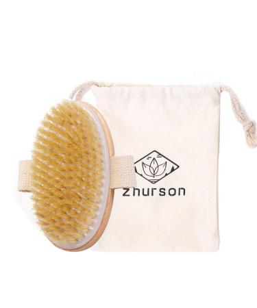 Zhurson Dry Brushing Body Bath Brush(oval)  Natural Bristles bath Brush  Exfoliating  Stimulate Blood Circulation Improve Lymphatic System Stimulates Circulation Accelerate Metabolism