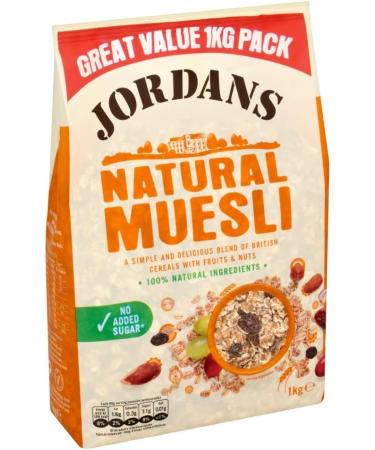 Jordans Natural Muesli | Breakfast Cereal | Vegetarian | High Fibre | 4 PACKS of 1 kg & Granola Raisin and Almond | Breakfast Cereal | High Fibre | 4 PACKS of 750 g Natural Muesli + Granola Raisin and Almond - Buy Online on SooperMarket.com
