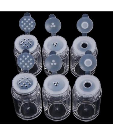 6 Pieces 10ml Mini Refillable Empty Loose Powder Bottles - Travel Cosmetic Containers for Glitter & Eyeshadow - Buy Online on SooperMarket.com