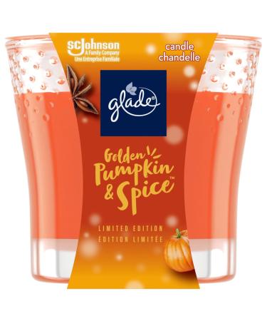 Glade Scented Candle Golden Pumpkin & Spice Limited Edition 1-Wick Candle Air Freshener Infused with Essential Oils for Home Fragrance 1 Count