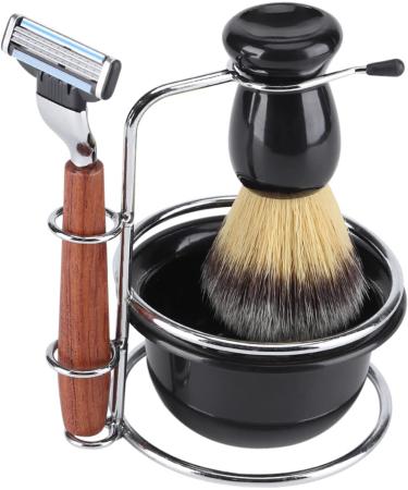 Premium WBTY 4-Part Shaving Set for Men | Manual Razor Stainless Steel Stand Brush & Bowl | Perfect Birthday & Father's Day Gift - Buy Online on SooperMarket.com