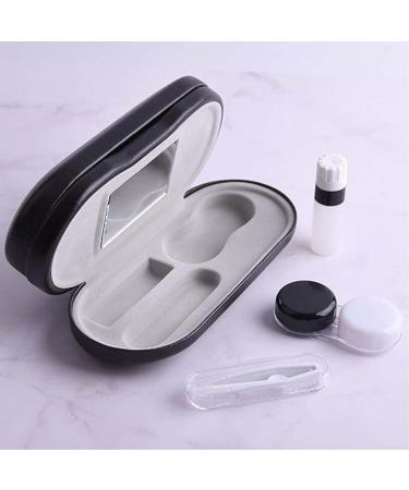 Alladaga 2 in 1 Glasses Case Set - Portable Contact Lens & Glasses Holder - Black - International Shipping Available - Buy Online on SooperMarket.com