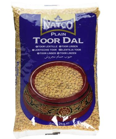 Natco Toor Dal Plain Indian Yellow Beans for Soups Stews Casseroles and Vegetable Dishes - 2kg Bag BY SPICEHUB