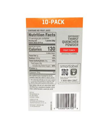 Gatorade Thirst Quencher Powder Packets (Fruit Punch, 1.23oz, 10 Pack) - Makes 20oz - Hydration Drink Mix - Buy Online on SooperMarket.com
