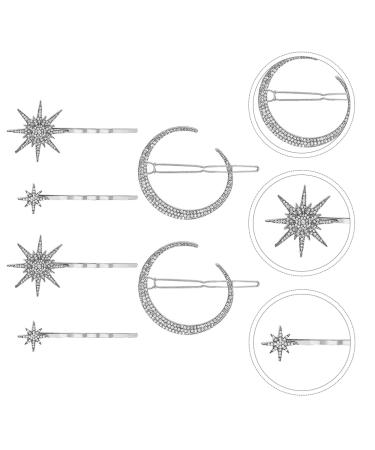 KALLORY Womens Stars and Moon Rhinestone Hair Clips - 6pcs Wedding Accessories - Buy Online on SooperMarket.com