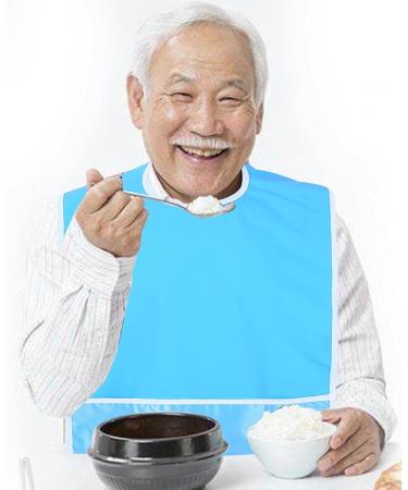 Adult Bib Waterproof Adult Elder Mealtime Bib Clothes Clothing Protector Dining Aid Ideal for Inconvenience People(Sky Blue) - Buy Online on SooperMarket.com