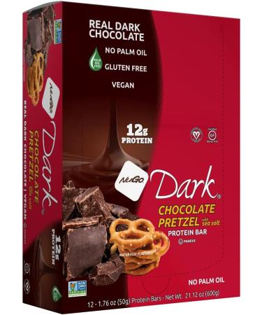 NuGo Dark Chocolate Pretzel 12g Vegan Protein 200 Calories Gluten Free 12 Count & Slim Dark Chocolate Brownie Crunch 16g Protein - Buy Online on SooperMarket.com