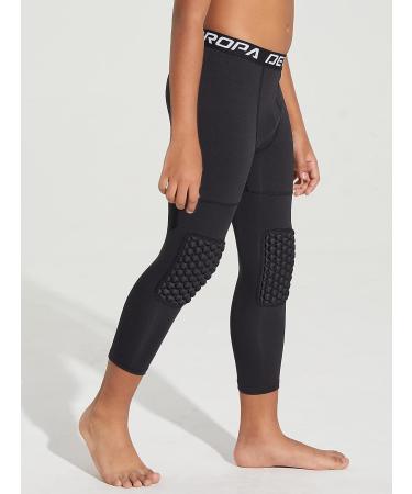 DEVOROPA Youth Boys' Compression Pants with Knee Pads - Black, Large - Buy Online on SooperMarket.com