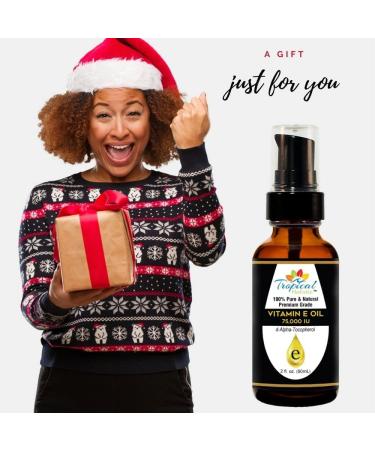 100% Pure Premium Vitamin E Oil 2 oz - Maximum Strength 75,000 IU - Anti-Aging & Moisturizing Benefits for Skin, Hair & Nails - Reduces Wrinkles, Scars & Sunburn - Travel Size - Buy Online on SooperMarket.com