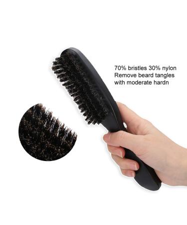 Beard Brush for Men | Soft Bristles & Curved Design | Wooden Mustache & Hair Styling Brush - Buy Online on SooperMarket.com