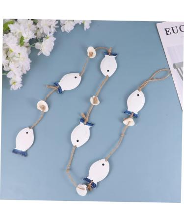 ABOOFAN 1 Pc Decor House Ornaments Wedding Ornament Fish Hanging Ornament Pendant Shell Wall Hanging Blue and White 102X4.2CM - Buy Online on SooperMarket.com