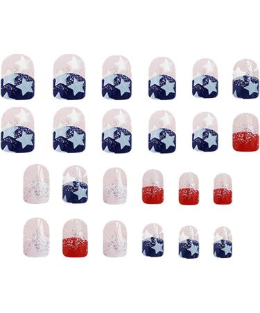 Teksome Independence Day Press On Nail Stars And Stripes Designs False Nails 4th Of July Cute Nails Stick On Nails Stars And Stripes Patriotic - Buy Online on SooperMarket.com