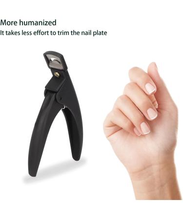 Nail Tip Cutter Stainless Steel DIY Portable False Nail Tip Clipper Adjustable for Round Nail(Black) - Buy Online on SooperMarket.com