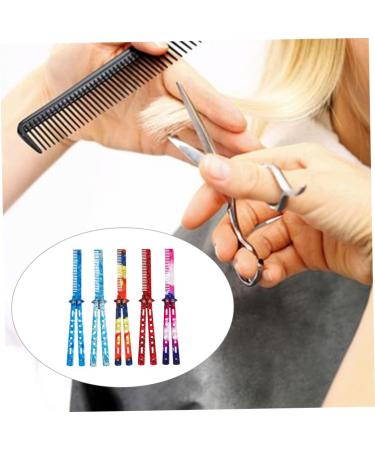 Butterfly Training Comb Comb Trainer Stainless Steel Unsharpened Slice Butterfly Training Comb for Beginner Practice Swords Training Tool Dark Blue - Buy Online on SooperMarket.com