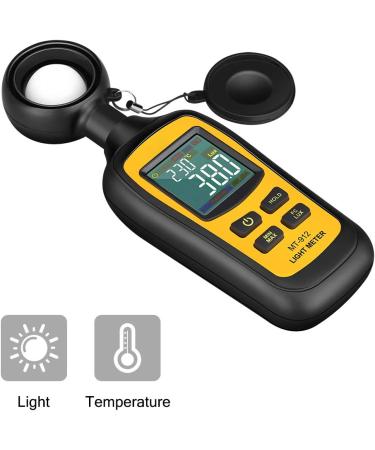 Digital Light Meter with Ambient Temperature Measurer - Up to 200,000 Lux - 4 Digit Color LCD Screen - Buy Online on SooperMarket.com