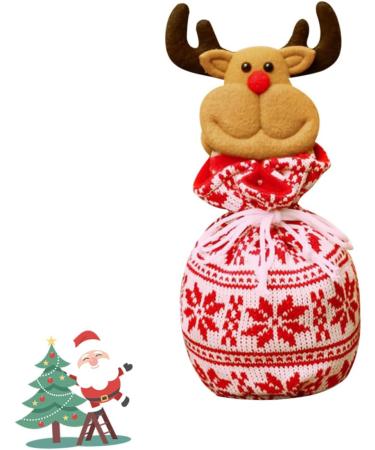 KOMBIUDA 1pc Bags Candy Christmas Hanging Adorable Ornament Knitted Kids Portable Storage Bag Elk - Buy Online on SooperMarket.com