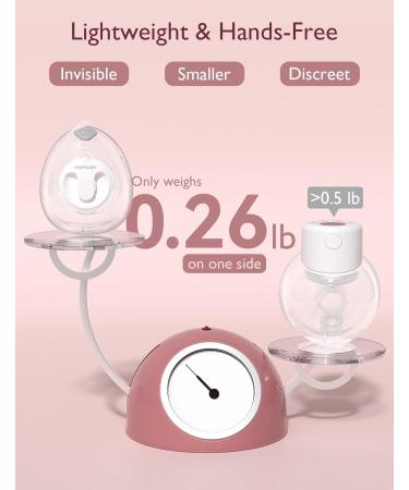 MomcoZy Ultra-Light Milk Pump V2 | Portable Double Electric Pump 27 Combinations Low-Noise & Pain-Free | Dusty Rose Flanges 17/19/21/27 mm - Best for On-the-Go Moms - Buy Online on SooperMarket.com