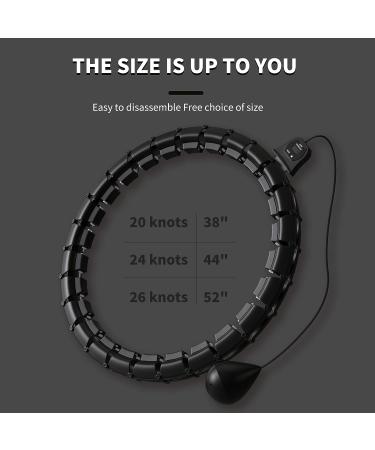 EKWIPO Infinity Weighted Hula Hoop for Adults - Weight Loss & Fitness - Noiseless 3rd Gen Exercise Hoop with Counter - 26 Detachable Knots - Ideal for Women & Beginners - Black - Buy Online on SooperMarket.com