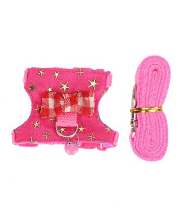 Hamster Harness Adjustable Walking Vest Set Lead Leash Walking Harness Vest Leash Set for Syrian Hamster Squirrels Gerbils Golden Bears Ferret(S)