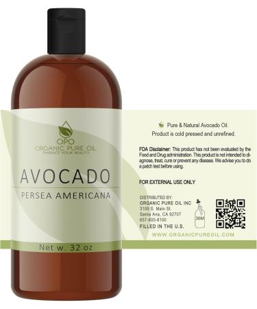 100% Pure Avocado Oil - Unrefined Cold Pressed Non-GMO | 32 oz Bulk Carrier for Skin Hair Nails & Body - Vegan & Fair Trade - Buy Online on SooperMarket.com