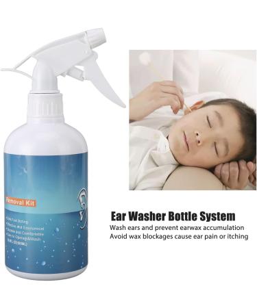 Ear Wax Removal Kit - Gentle Ear Washer Bottle System for Kids & Adults with 7 Rinse Heads, 2 Nozzles, 1 Brush - Ear Irrigation Flushing Tool - Buy Online on SooperMarket.com