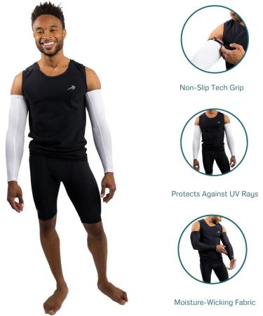 CompressionZ UV Protection Compression Arm Sleeve White 1p M for Men & Women - Buy Online on SooperMarket.com