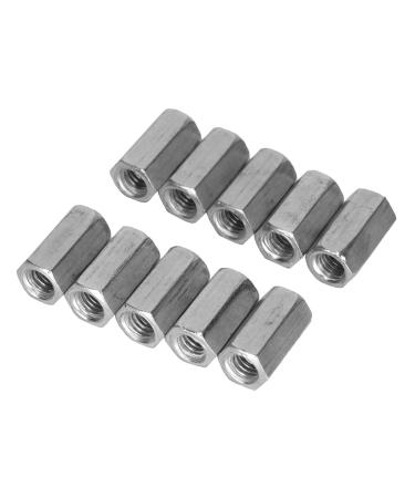 ANKROYU 10pcs Long Nuts Carbon Steel Standoff Threaded Fasteners Hex Hexagonal Sleeve Nut Standoff Long Rod Nut for Home Office and Other Machinery Industry(M6*18)