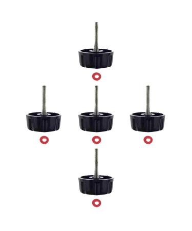 Kasteco 5/30 Pack Screws Nuts Caps for Fishing Spinning Reels Knob Power Handle Grip black-5 pack