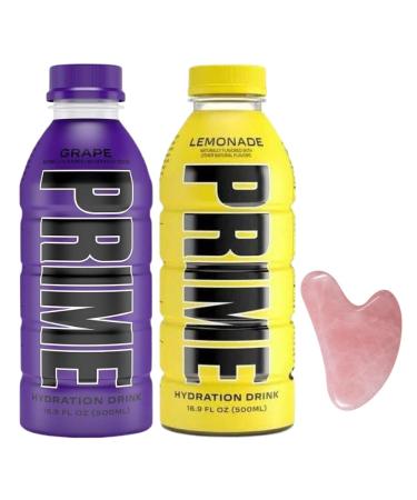 PRIME Hydration Grape & Lemonade - USA IMPORT Sports Drink by Logan Paul & KSI - With Gua Sha