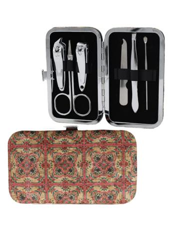 Cork Manicure Pedicure Kit 6 Pieces Stainless Steel Nail Scissors and Cuticle Tools Set with Eco-Friendly Cork Box