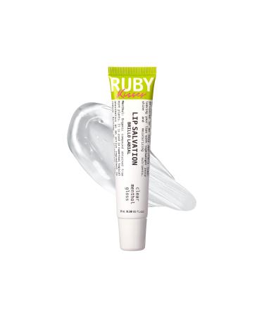 Ruby Kisses Salvation Lip Gloss Lightweight Juicy Shine Menthol Infused Conditioning Lip Treatment Heals Cools & Calms Deep Hydration Lip Care (Clear)