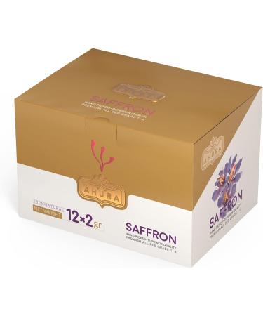 Ahura Finest Natural Saffron Threads - Pure Grade 1 All Red Saffron Spice (2g Jar) - Ideal for Cooking Tea Paella Risotto Pasta Rice - No Additives - Buy Online on SooperMarket.com