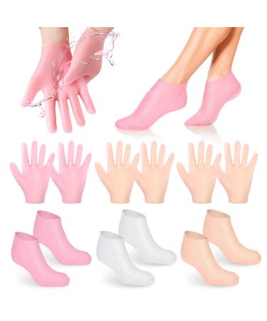 Sunoya moisturizing socks 3 pairs of moisture gloves sock set silicone moisture socks silicone socks for feet anti-slip foot spa gel socks foot care for dry cracked feet