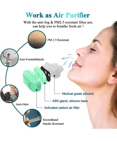 Robesty Anti Snoring Upgrade Nose Air Purifier Vents Plugs Clip | Snoring Reduce for Women Men | Stop Snoring Sleep Aid | Nasal Snore Reducing for Better Sleep | Green - Buy Online on SooperMarket.com