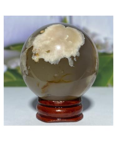 Natural Crystal Rough Natural Sphere Cherry Agate Crystal Ball Natural Gemstones Reiki Quartz Sphere Fengshui Home Decoration 1pc (Color : 170-190g)