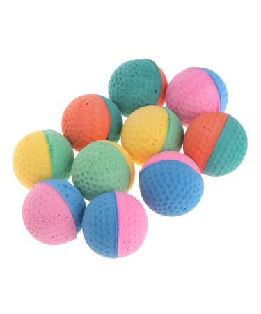 AXSWER 10 Pcs Cat Balls Soft Foam Elastic Latex Chew Ball Toy for Puppy Kitten Dogs Colorful Pet Toy