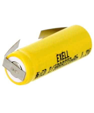 Exell 2/3AAA NiCD 220mAh 1.2V Flat top Rechargeable Battery with Tabs