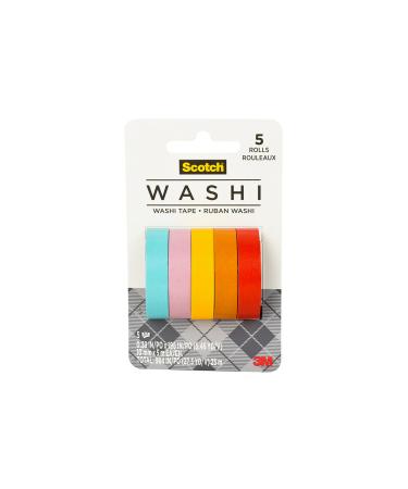 Scotch Washi Tape, Summer Design, 5 Rolls, Great for Bullet Journaling, Scrapbooking and DIY Dcor (C1017-5-P4)