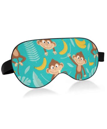 Haskirky Light Blocking Eye Mask Breathable and Adjustable Adult Men and Women Travel on Business Trips Yoga Meditation Light Smooth Comfortable Eye Mask Office Deep Sleep Goodies Monkey Banana Lea
