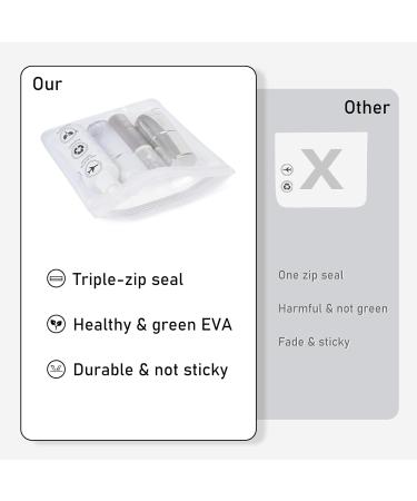 ECOHUB Airport Security Liquids Bags - TSA Approved Clear Travel Toiletry Bag (2 pcs) - 20 x 20cm - For Men and Women - Airline Approved - Buy Online on SooperMarket.com