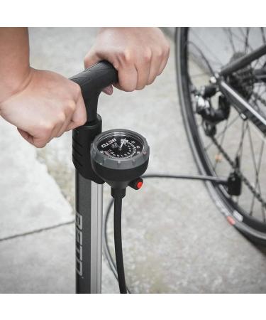 Beto Portable Bike Pump with Gauge - 160 PSI, Presta/Schrader/Dunlop Valve Compatible - Buy Online on SooperMarket.com