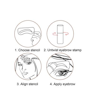 Durable Eyebrow Stamp & Template Kit | Easy to Use with 10 Dark Brown Eyebrow Templates for Perfect Makeup - Buy Online on SooperMarket.com